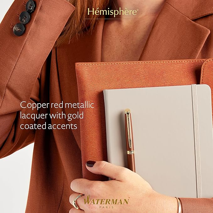 Waterman Hémisphère Fountain Pen | The Understated Edit | Copper Red | Fountain Pen with Medium Stainless Steel Nib | Gift Box