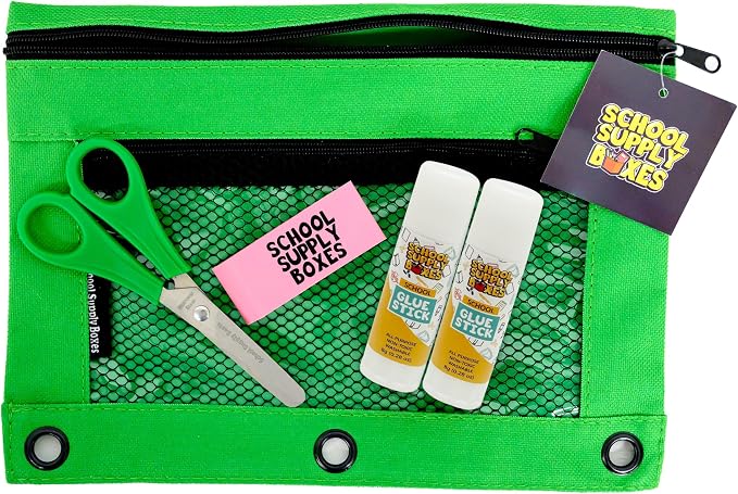 School Supply Boxes | 17" Clear Backpack Bundle Case (6 Backpacks) for Middle School | Back to School Bookbag with Supplies | Pencil Pouch, Notebooks, Filler Paper, Folders, Mechanical Pencils & More