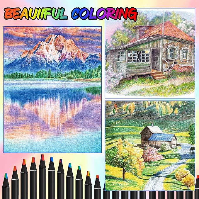 Back to School Supplies - 12 Rainbow Colored Pencils - Easter Games Crafts for Kids,Art Supplies Drawing Kit for Teen Girl Gift Trendy Stuff | Stocking Stuffers