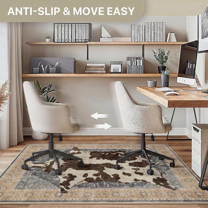 48"x60" Office Chair Mat for Hardwood Tile Floor, Under Desk Carpet Protector for Rolling Computer Chair Mat, Machine Washable Area Rug, Anti-Slip 1/5" Thick Low Pile Thin Vinyl Floor Mat, Yellow