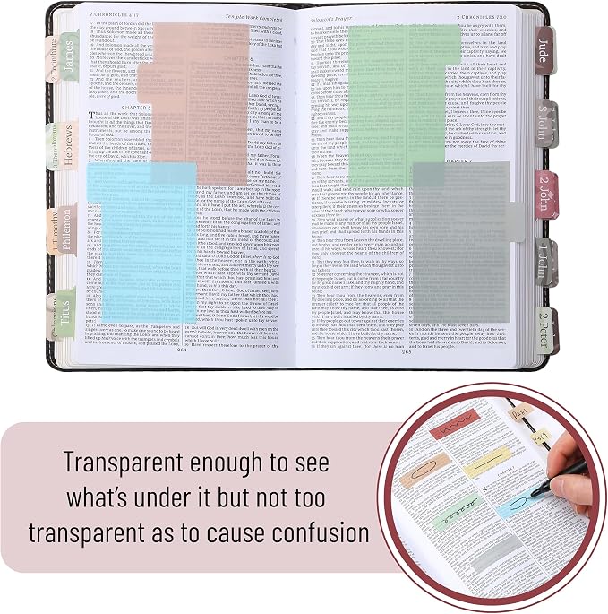 Mr. Pen- Transparent Sticky Notes Set, 410 Pack | Transparent Sticky Notes Tabs with Black Fineliner Pen for Bible Study, Office, School, Planning, Journaling & Organization