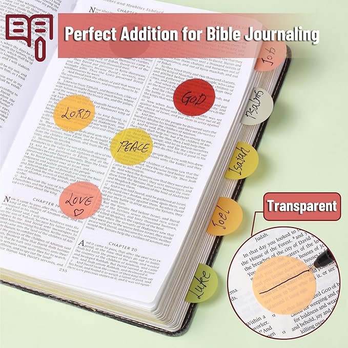 Mr. Pen- Transparent Sticky Note Set, 560Sheets, Colorful, Round Transparent Sticky Notes Set, Stocky Notes for Bible Journaling