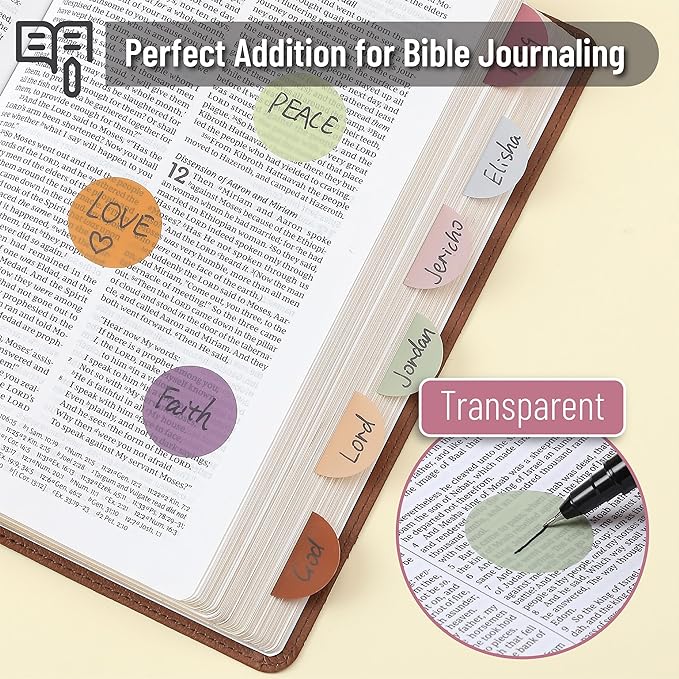 Mr. Pen- Transparent Sticky Notes, 560 Pcs, Assorted Colors, Round Translucent Sticky Notes, Stocky Notes for Bible Journaling