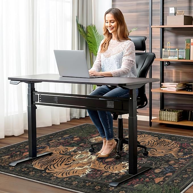 36"x60" Office Chair Mat for Hardwood Tile Floor, Under Desk Carpet Protector for Rolling Computer Chair Mat, Machine Washable Area Rug, Anti-Slip 1/5" Thick Low Pile Thin Floor Mat, Midnight Green