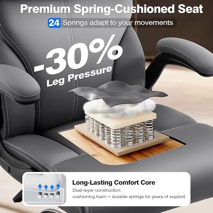 AreShark Leather Office Chair - Executive High Back Ergonomic Desk Chairs | Breathable Computer Chair with Lumbar Support & Rock Function, Rolling Swivel Seat for Working, Studying, Gaming & Relaxing