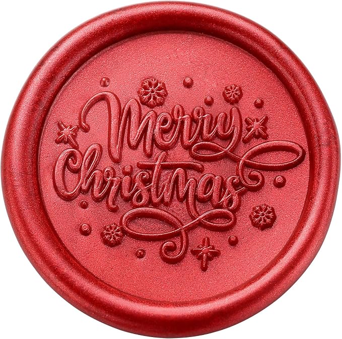 Yoption Merry Christmas Snowflake Star Wax Seal Stamp Kit with Sealing Wax Sticks and Gift Box for Wedding, Party Invitations, Christmas, Envelopes
