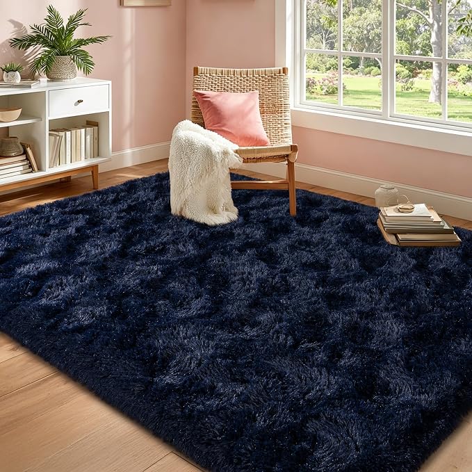 Mugorn Small Soft Shag Rugs for Bedroom, 4x6 Fluffy Area Rugs for Living Room