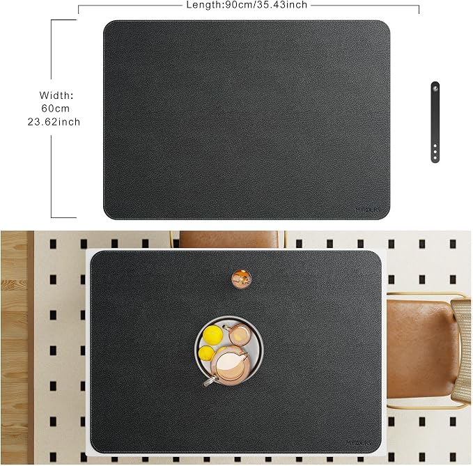 Mydours 40"x28" Large Desk Mat - Full Desk Blotter Pad, Desktop Computer Desk Mat, Waterproof Desk Protector Mat, Large Mouse Pad for Desk for Writing, Workspace, Home and Office (Black)