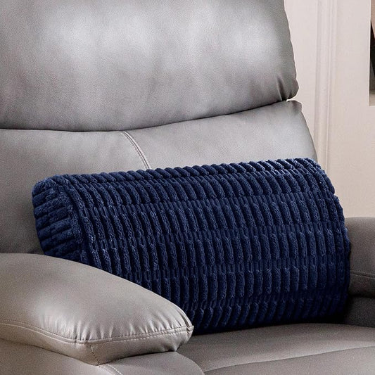 Lumbar Support Pillow for Recliner Chair/Office Chair/Couch, Memory Foam Back Support Cushion with Adjustable Strap, Recliner Cushions for Lower Back Pain Relief, Sleeping, Washable Cover, Navy