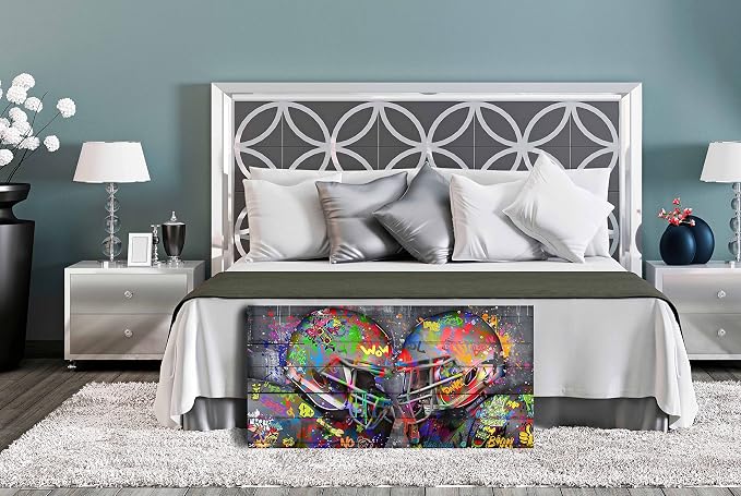 SIXTTART Graffiti Rugby Sports Posters Canvas Wall-Art - American Football Sport For Boy's Room Wall Decor - Football Poster Ready To Hang Size 40" x 20"