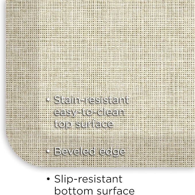 NewLife by GelPro Ergo-Foam Cushioned Anti-Fatigue Standing Kitchen Floor Mat, Padded Stain-Resistant, Waterproof, Non-Slip Comfort Padded Desk/Office Mat - 20" x 32", Tweed Antique White
