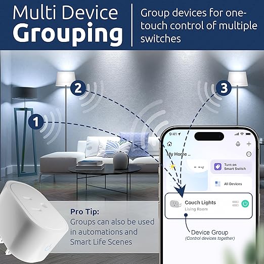 Smart Plug Energy Monitoring | Compatible with Alexa, Google Home Assistant, iPhone, Siri, Android, Power Tracking 15A 1800W, No Hub Required Energy Monitoring Outlet (Non-Monitoring, 2)