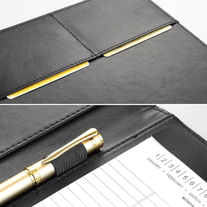 OOWOLF Padfolio with Clipboard Portfolio Binder for Resume, Legal Document, Business Office Conference, Legal Pad Portfolio Folder for A4 Letter Size Notepad, 8.5 x 11 inch, with 1 Ruled Notebook