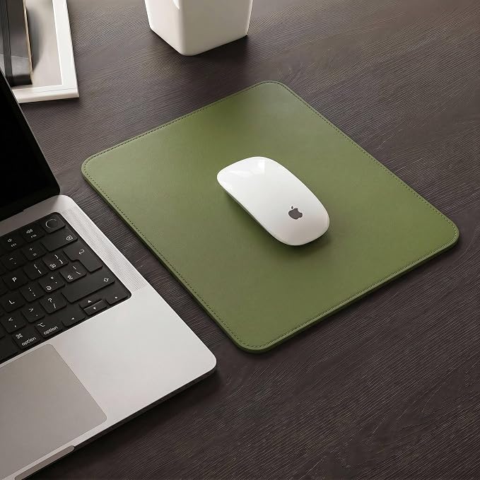 Leather Desk Pad Protector, Waterproof Mouse Pad, PU Desk Mat, Office Desk Cover, Desk Writing Mat for Office/Home/Work/Cubicle (Avocado Green) 9x8 in