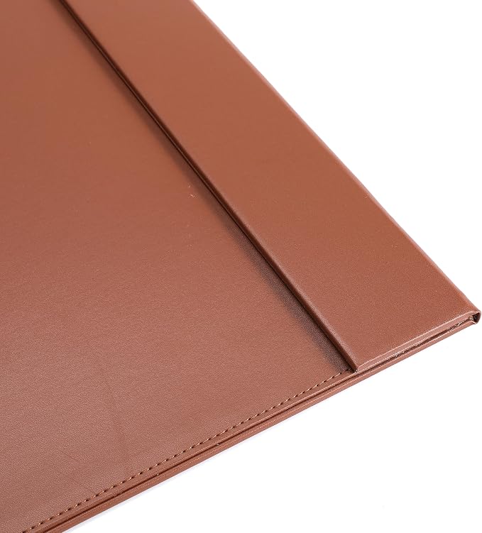 34" x 20" Leather Desk Blotter with Side Rails for Writing Leather Executive Desk Pad Protector Desk Mat for Office Home Workplace Brown