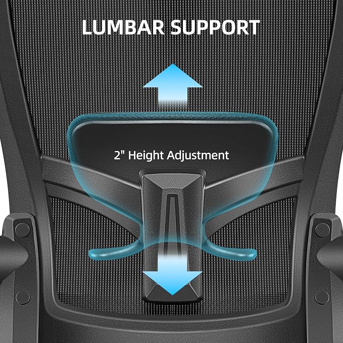 FelixKing Office Chair, Desk Chair with Adjustable Lumbar Support, Ergonomic Computer Chair with High Back and Armrest, Adjustable Height Gaming Chair Home Office Swivel Chair, Pack of 2, Black