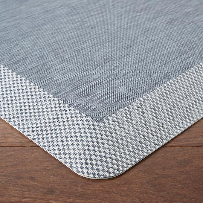 MARTHA STEWART Mira Modern Heathered Anti-Fatigue Air-Infused Kitchen Mat, Blue, 19.6"x32"