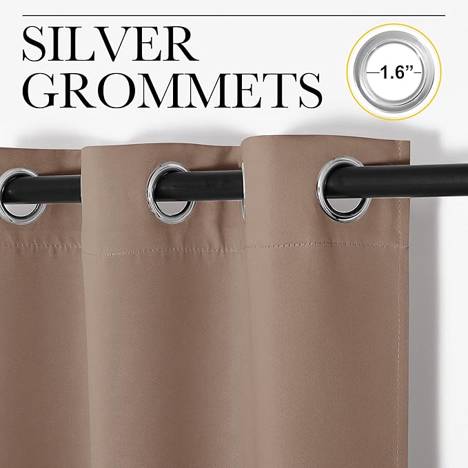 NICETOWN Patio Glass Door Panel - 120" W x 84" L, Cappuccino Blackout Curtain for Bedroom/Living Room, Privacy Panel for Dining/Guest Room