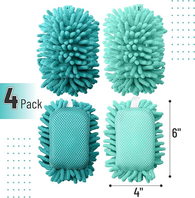 Mr. Pen- Magnetic Microfiber Shag Whiteboard Erasers, 4" x 6", 4 Pack, Dual Surface, Washable Large Dry Erase Board Cleaner for Chalk, Marker, Classroom, Office, Home