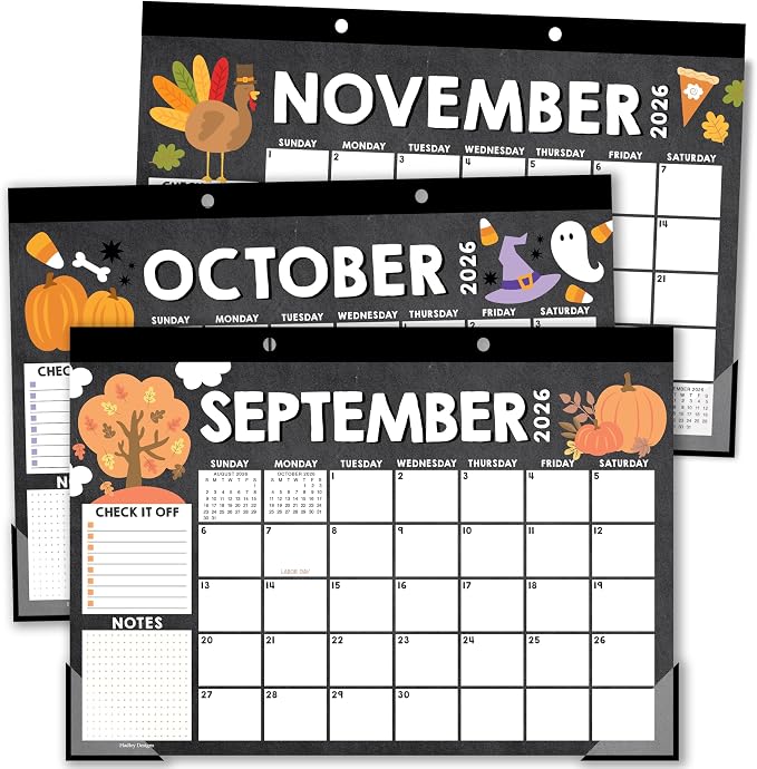 Hadley Designs Large Teacher Desk Calendar 2026-2027 - Desktop Calendar 2026, 18-Month Desk Calendars for Home, Office & Classroom, Cute Classroom Must Haves, Back to School Teacher Gifts