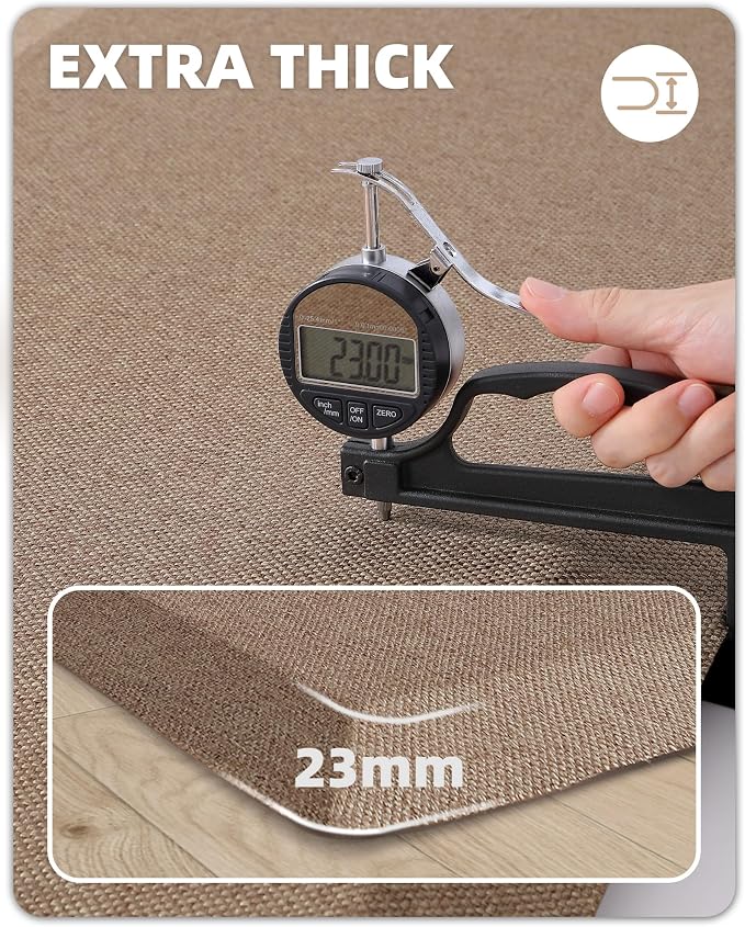 Color&Geometry Anti Fatigue Cushion Mat for Home Office Comfort Standing 48"x20", 0.9 Inch Thick, Non-Slip Padded Ergonomic Floor Mat for Standing Desk, Kitchen Sink and Laundry, Khaki