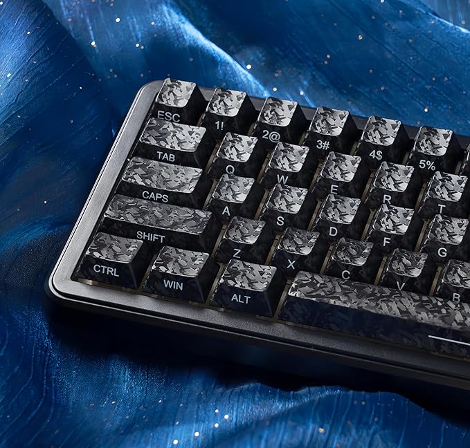 Cherry Profile ABS Keycaps 106 Keys Carbon Fiber Pattern Keycap Set for MX Switch Mechanical Keyboard, Fits 60% 65% 75% 80% Layouts