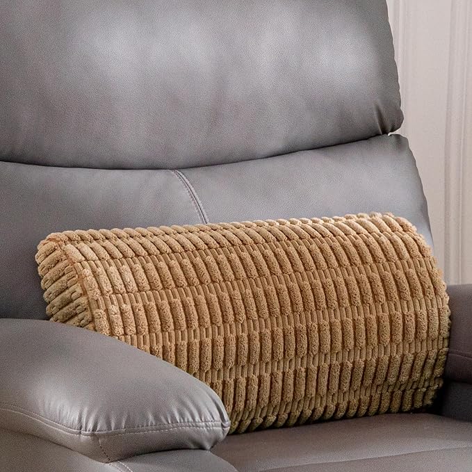 Lumbar Support Pillow for Recliner Chair/Office Chair/Couch, Memory Foam Back Support Cushion with Adjustable Strap, Recliner Cushions for Lower Back Pain Relief, Sleeping, Washable Cover, Brown