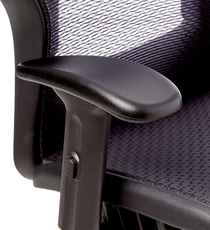 Space Seating 23 Series Professional Dark Air Grid Seat and Back Manager’s Office Chair with Adjustable Lumbar Support and Padded Arms, Black