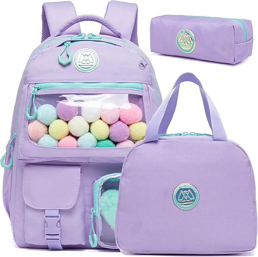 Cute Backpack for Girls Aesthetic Backpack School Backpack for Girls Backpack with Lunch Box Back to School Supplies