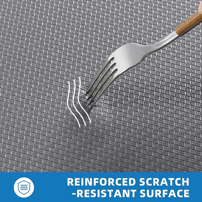 Kitchen Mats for Floor, Extra Long Anti-Fatigue Kitchen Rug, Grey | Cushioned Comfort,Non-Slip Backing,Waterproof Surface,Soft Underfoot,Easy Clean,Kitchen Sink,Laundry Room,Standing Desk