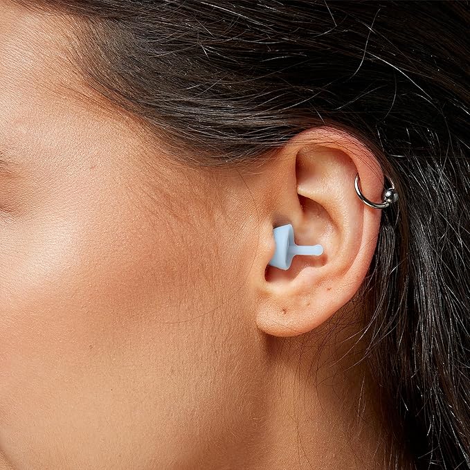 Flare Calmer Mini | Ear Plugs Alternative | Daily Noise Relief | Sound Sensitivity | Stress Relief | No Muffling | Improve Wellbeing | Comfy, Reusable, Soft Silicone Earplugs | Soft Blue