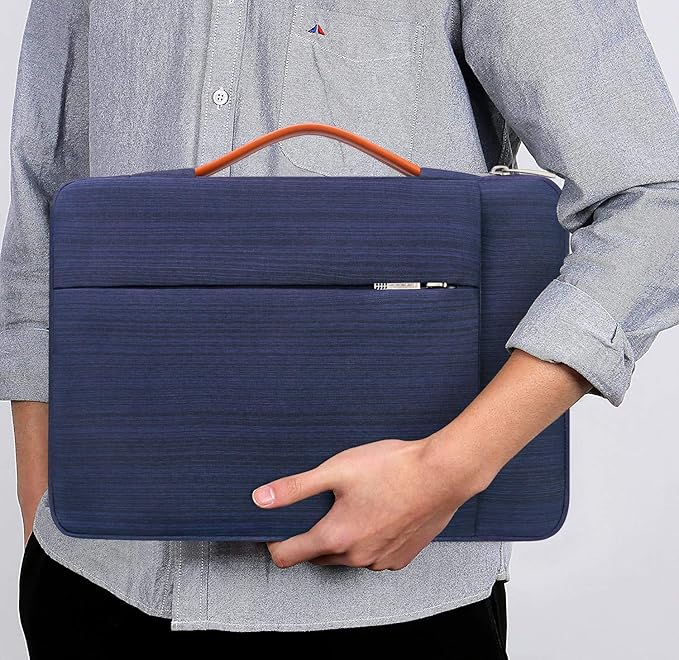 Lacdo 360° Protective 14 Inch Laptop Sleeve Case for HP Lenovo Dell ASUS Acer Chromebook 14 / HP Stream 14 / Dell Inspiron 14 / Lenovo IdeaPad 14 / Acer Spin 3 /ASUS ZenBook 14 Computer Bag, Blue