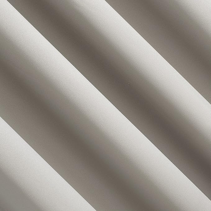 Sun Zero Nordic 2-pack Theater Grade Extreme Total Blackout Grommet Curtain Panel Pair, 52" x 63", Stone (Pack of 1)