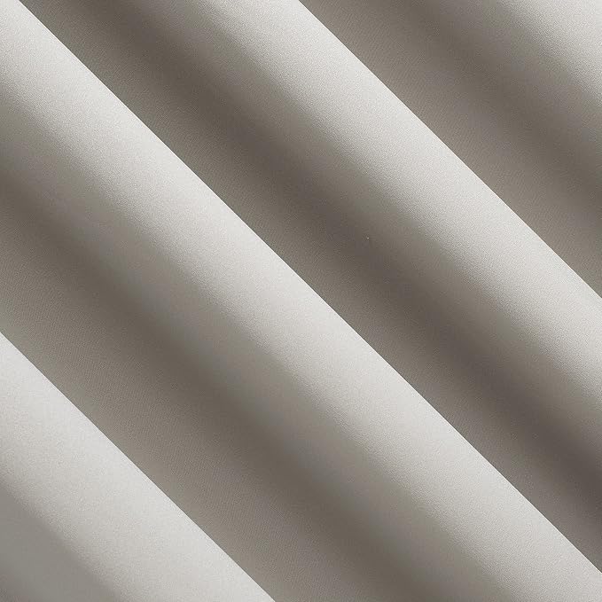 Sun Zero Nordic 2-pack Theater Grade Extreme 100% Blackout Grommet Curtain Panel Pair, 52" x 108", Stone