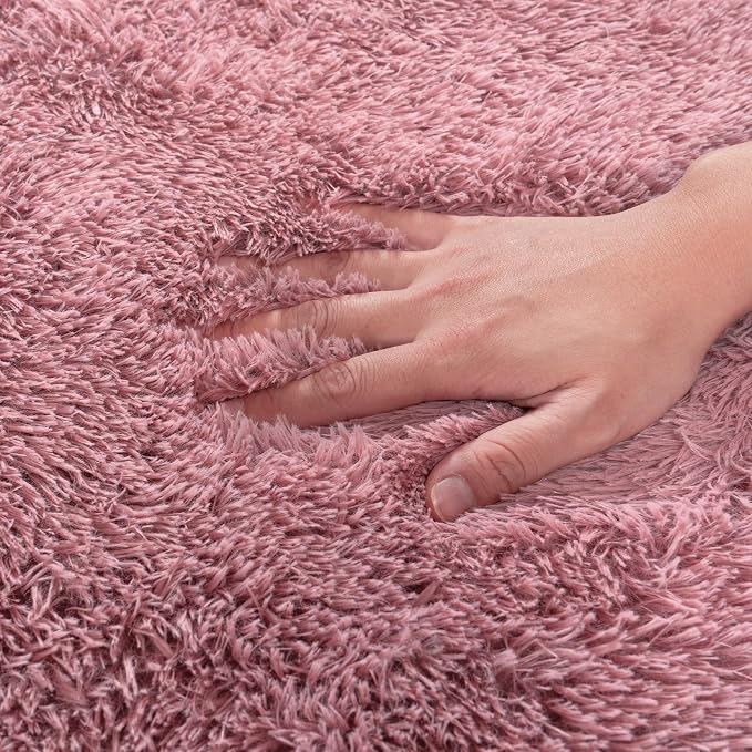 Rugs for Living Room 9x12, Soft Shaggy Modern Shag Area Rug for Bedroom, Upgrade Non-Slip Plush Fluffy Carpet for Kids Boys Girls Room Home Decor Aesthetic, Blush
