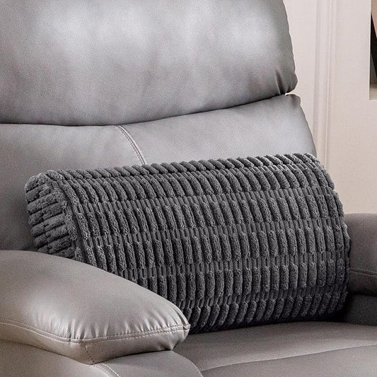 Lumbar Support Pillow for Recliner Chair/Office Chair/Couch, Memory Foam Back Support Cushion with Adjustable Strap, Recliner Cushions for Lower Back Pain Relief, Sleeping, Washable Cover, Dark Grey