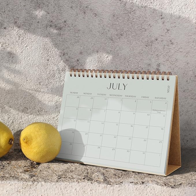 Aesthetic Desk Calendar 2026-2027 - Runs from January 2026 until July 2027 - Beautiful Small 26-27 Flip Desktop Calendar for Easy Organizing