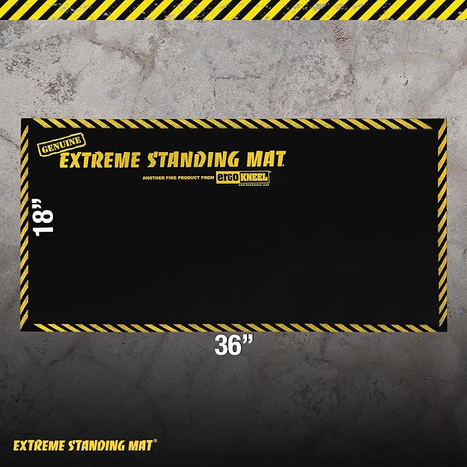 18” x 36” - 1” Thick | Anti Fatigue Mats for Standing | Industrial Antifatigue Mat with Safety Stripes | Anti Fatigue Mat for Workplace, Kitchen Standing Mat