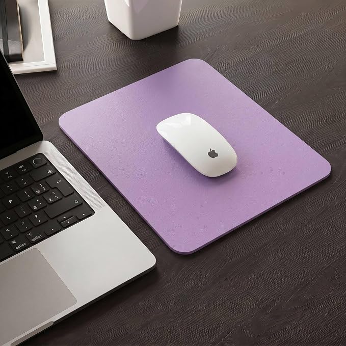 Leather Desk Pad Protector, Waterproof Mouse Pad, PU Desk Mat, Office Desk Cover, Desk Writing Mat for Office/Home/Work/Cubicle (Purple) 9x8 in