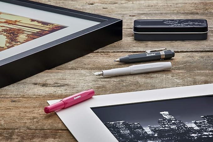 Kaweco SKYLINE SPORT Fountain Pen Macchiato I Premium Fountain Pen for Ink Cartridges I Exclusive Fountain Pen 13 cm I Nib: B (Broad)