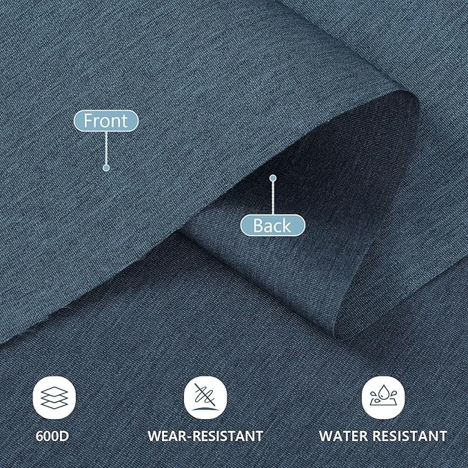Waterproof Canvas Fabric by The Yard, 58inch 600D Upholstery Fabric Polyester Material Outdoor Water Resistant Material for Sewing Chair Patio Cushion Bag Sofa Seat Repair, 8 Yard Navy Blue