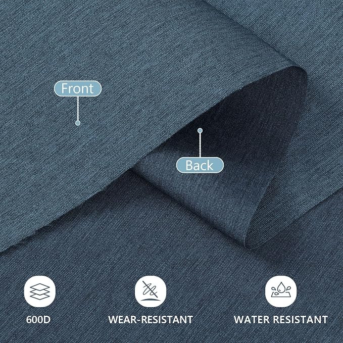 Waterproof Canvas Fabric by The Yard, 58inch 600D Upholstery Fabric Polyester Material Outdoor Water Resistant Material for Sewing Chair Patio Cushion Bag Sofa Seat Repair, 1 Yard Navy Blue