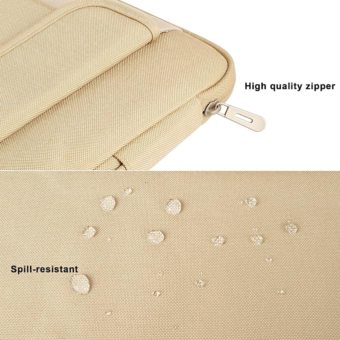 DOMISO 17-17.3 Inch Laptop Sleeve Case,Water-resistant Laptop Protective Case for Dell, HP, Lenovo, Asus, Acer, Alienware,Beige