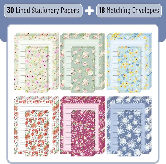 Mr. Pen- Stationery Writing Paper Set with Envelopes, 8.5" x 11" | 30 Letter Sheets & 18 Envelopes, Smooth Printable Letter Paper for Handwritten Notes, Personal Letters, Invitations