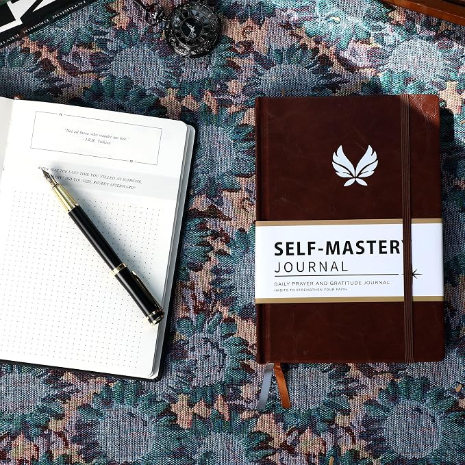 Yoment Gratitude Journal for Men 13-Week Guided Productivity 5 Minute Daily Journal with Prompts for Mindfulness, Mental Health & Productivity - Guided Self Care Gift, Brown