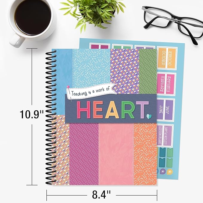 Carson Dellosa Education Crafty & Cool Teacher Planner 2026-2027, Undated 8"x11" Lesson Plan Book With Stickers, Class Schedule,Weekly Calendar, ... Haves, Homeschool Essentials, School Supplies