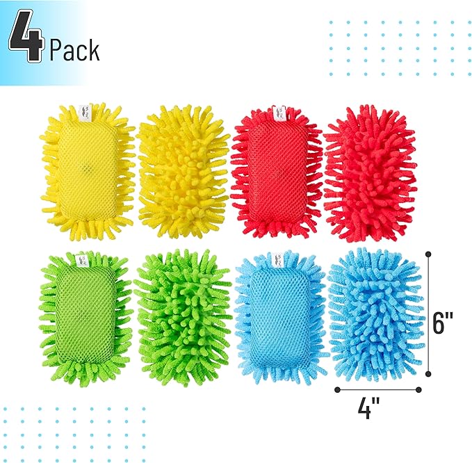 Mr. Pen- Magnetic Microfiber Shag Whiteboard Erasers, 4" x 6", 4 Pack, Dual Surface, Washable Large Dry Erase Board Cleaner for Chalk, Marker, Classroom, Office, Home