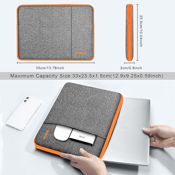Hseok Laptop Case 13.3 Inch Sleeve Recycled Water Resistant Cover for MacBook Pro 14" M4 M3 M2 M1 and All Model 13.3" Mac Air/Pro, XPS 13 14 and Most Popular 13"-14" Notebooks,D02G02