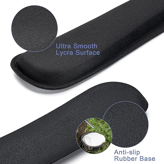 Hoewina Keyboard Wrist Rest,Ergonomic Wrist Rest,Superfine Fabric and Gel Memory Foam Wrist Pad for Computer Keyboard for Easy Typing & Pain Relief, Suitable for Office, Family, Outdoor, Gray