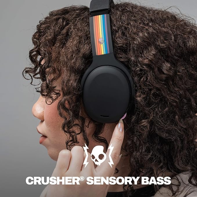 Skullcandy Crusher ANC 2 Wireless Over-Ear Bluetooth Headphones with Multi-Sensory Bass, Active Noise Cancelling, Up to 60 Hours Battery, Microphone for iPhone Android - All Love 2026
